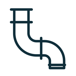 Drain pipe outline icon