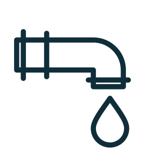 Leaking pipe outline icon